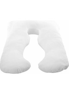 Buy U Shaped Pregnancy Pillow Cotton White 130X70cm in Saudi Arabia