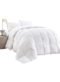 Buy 3-Piece Plain Duvet Cover Set Cotton White 200X220cm in Saudi Arabia