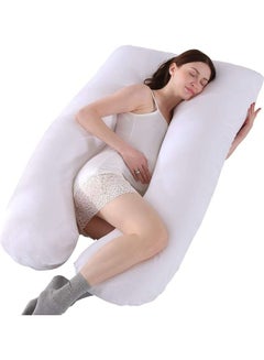 Buy U Shaped Body Pillow Cotton White 130 x 70cm in UAE