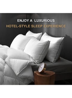 Buy 4-Piece Luxury Pillow Double Piping Design Cotton White 50 x 75cm in UAE