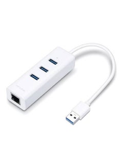 Buy UE330 USB 3.0 3-Port Hub & Gigabit Ethernet Adapter 2 in 1 USB Adapter White in Saudi Arabia