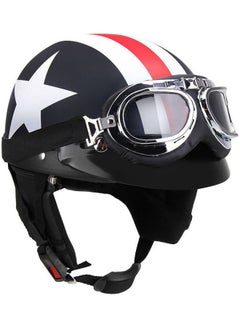 Buy Half Open Face Motorcycle Helmet With Goggles in UAE