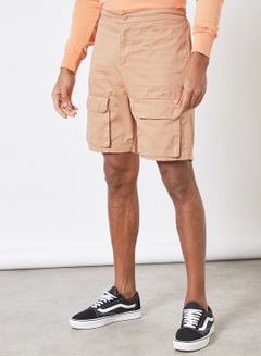 Buy 3D Pocket Detail Shorts Brown in UAE