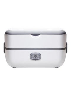 Buy Double Layer Electric Lunch Box Grey/White 25x15cm in Saudi Arabia