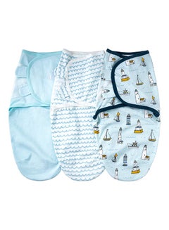 Buy 3-Piece Soft Cotton Infant Sleeping Baby Swaddle Wrap S1 in Saudi Arabia