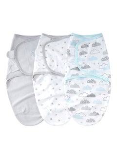 Buy 3-Piece Soft Cotton Infant Sleeping Baby Swaddle Wrap M7 in Saudi Arabia