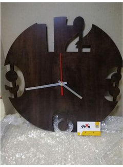 Buy Wall Clock Made Of Wood Malaysian Mdf Multicolour 40cm in Egypt