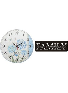 Buy B6757 Wooden Round Analog Wall Clock With Family Wooden Tableau Multicolour 40cm in Egypt