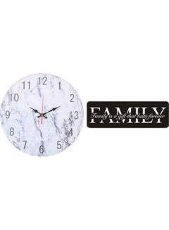 Buy B6327 Wooden Round Analog Wall Clock With Family Wooden Tableau Multicolour 40cm in Egypt