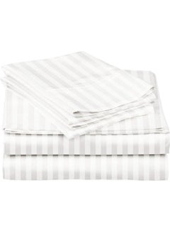 Buy 6-Piece Bedding Duvet Cover Set King Size 100% Cotton White 220 x 240cm in Saudi Arabia
