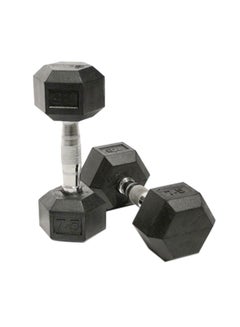 Buy 2-Piece Hex Rubber Dumbbell 2x6 kg 6kg in UAE