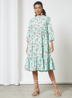 Buy Casual Printed Midi Dress Multicolour in UAE