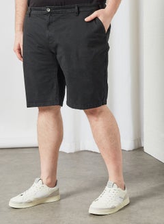 اشتري Plus Size Chino Shorts أسود في السعودية