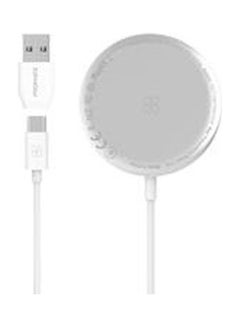 Buy Quick Charging Magnetic Wireless Charger White in UAE