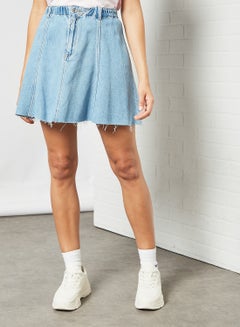 Buy Denim Mini Skirt Blue in Saudi Arabia