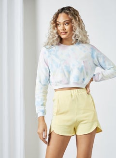 Buy Tie-Dye Cropped Sweatshirt Blue in Saudi Arabia