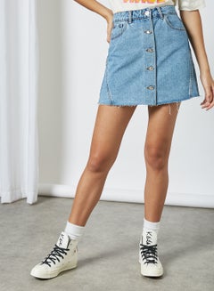 Buy Denim Mini Skirt Blue in Saudi Arabia