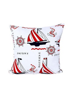 Buy Square Shape Decorative Throw Pillow Red/White/Black 45 x 45cm in UAE