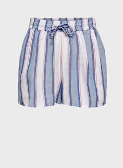 Buy Striped Mid-Rise Shorts Multicolour in Saudi Arabia