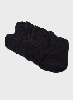 Buy 10 Pack Of No Show Socks Black in Saudi Arabia