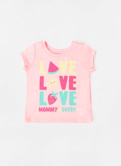 Buy Baby/Kids Graphic Print T-Shirt Pink in UAE