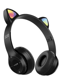 Buy Wireless Cat Ear Headphones Black in UAE