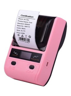 Buy 58mm Portable BT Connection Thermal Label Printer Pink in UAE