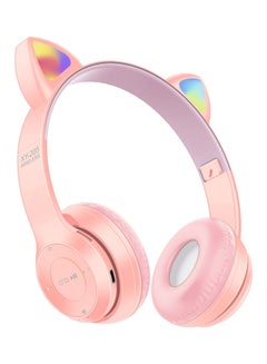 Buy Wireless Cat Ear Headphones Pink in UAE