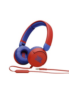 Buy Jr 310 Kid Wired On-Ear Headphones With Safe Sound - Built In Mic - Padded Headband - Ear Cushion - Flat Cable Red in UAE
