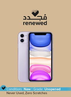 Buy Renewed - iPhone 11 With FaceTime Purple 128GB 4G LTE - International Specs in UAE