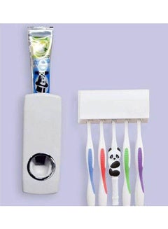 Buy Tooth Paste Dispencer With 5 -Brush Holder White in Egypt