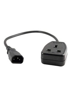 Buy IEC320 C14 Male Plug To UK 13A Female Socket Black in UAE