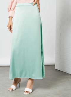 Buy High Waist Maxi Skirt Green in Saudi Arabia