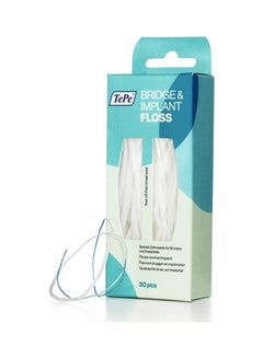 Buy 30-Piece Bridge and Implant Floss Pack White/Blue in UAE