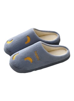Buy Banana Pattern Slip-On Bedroom Slippers Blue/Yellow in UAE