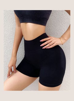 Buy High Waist Butt Lifting Yoga Shorts Black in UAE