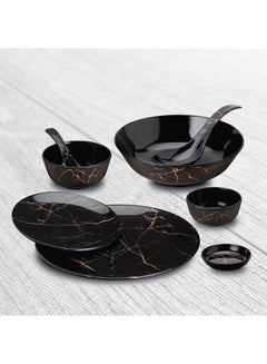 اشتري 30-Piece Ultra Dinner Set Black/Brown 28cm في الامارات