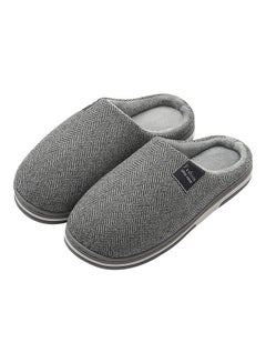 Buy Cotton Bedroom Slippers Grey in UAE