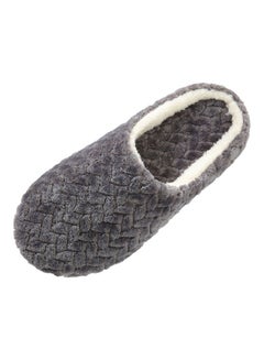 Buy Slip-On Cotton Indoor Slippers Grey in Saudi Arabia
