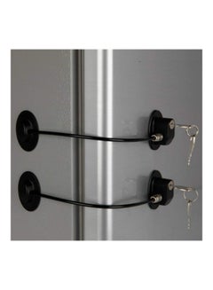 Buy 2 Pack Refrigerator Door Locks With Four Keys Black in UAE