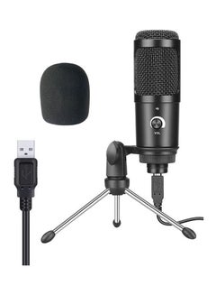 Buy Portable Broadcasting, Studio Recording, Conference USB Condenser Microphone Kit Black in UAE