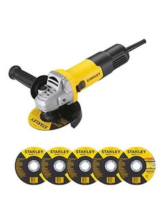 Buy Small Angle Grinder, 750W, 115mm + 5 Pieces Cutting Discs - SG7115MEA1-B5 Yellow/Black in UAE