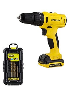 اشتري Cordless Hammer Drill, 12V, 1.5Ah Li-Ion Battery + 16 Pieces Drill & Screwdriver Bits Set - SCH121S2KMEA1-B5 Yellow/Black في الامارات