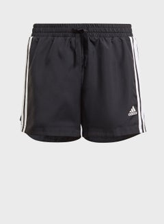 Buy Stripes Detail Youth Shorts Black/White in UAE