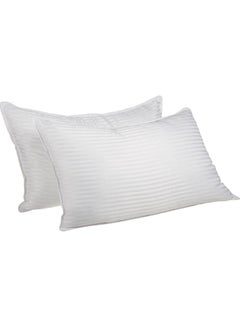 اشتري 2-Piece Hotel Soft Pillow Set بوليستر أبيض 50x75سم في الامارات