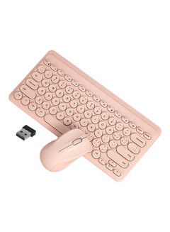 Buy Slim Wireless Keyboard And Mouse Set Pink in UAE