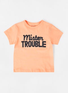 Buy Baby/Kids Slogan T-Shirt Peach in UAE