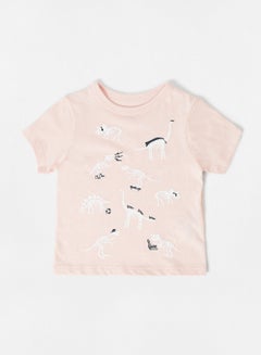 Buy Baby/Kids Dinosaur Print T-Shirt Light Pink in UAE