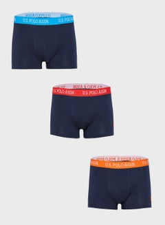 Buy 3 Pack Logo Band Trunks Navy Blue in UAE