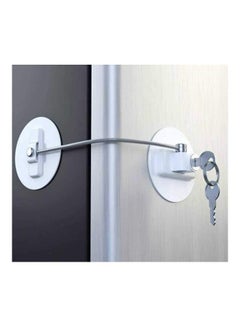 Buy Childproof Refrigerator Door Lock With 2 Keys White in UAE